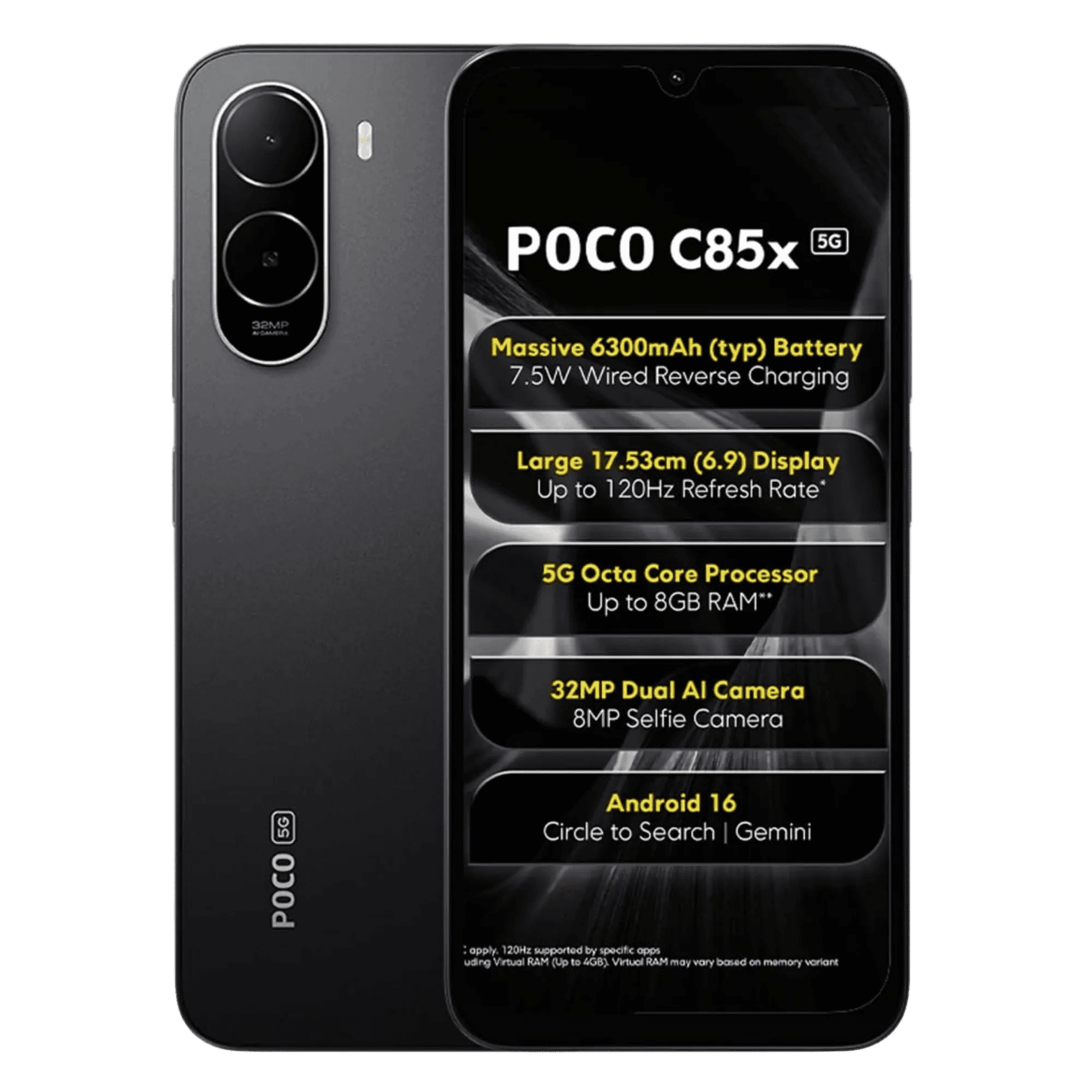 POCO C85X 5G 4GB/128GB ELITE BLACK