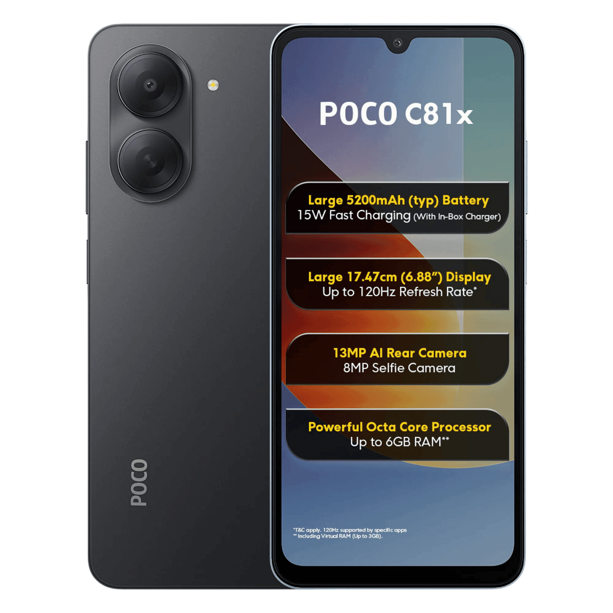 POCO C81X 3GB/64GB CRYSTAL BLACK